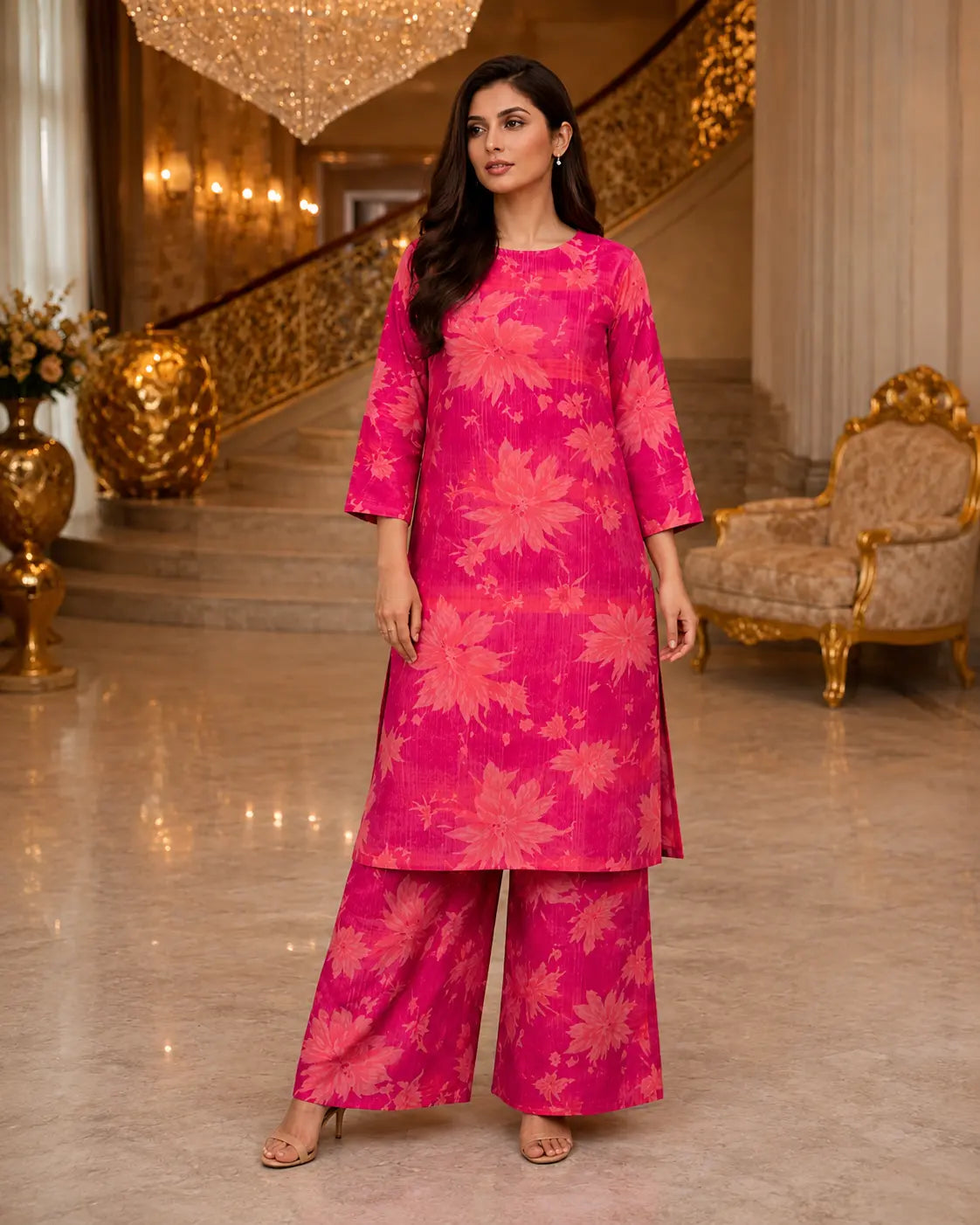 Fuchsia Flora – Directly highlights the vibrant pink base and bold floral pattern.